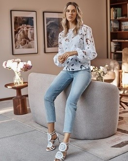 Embroidered Butterfly Top | White House Black Market