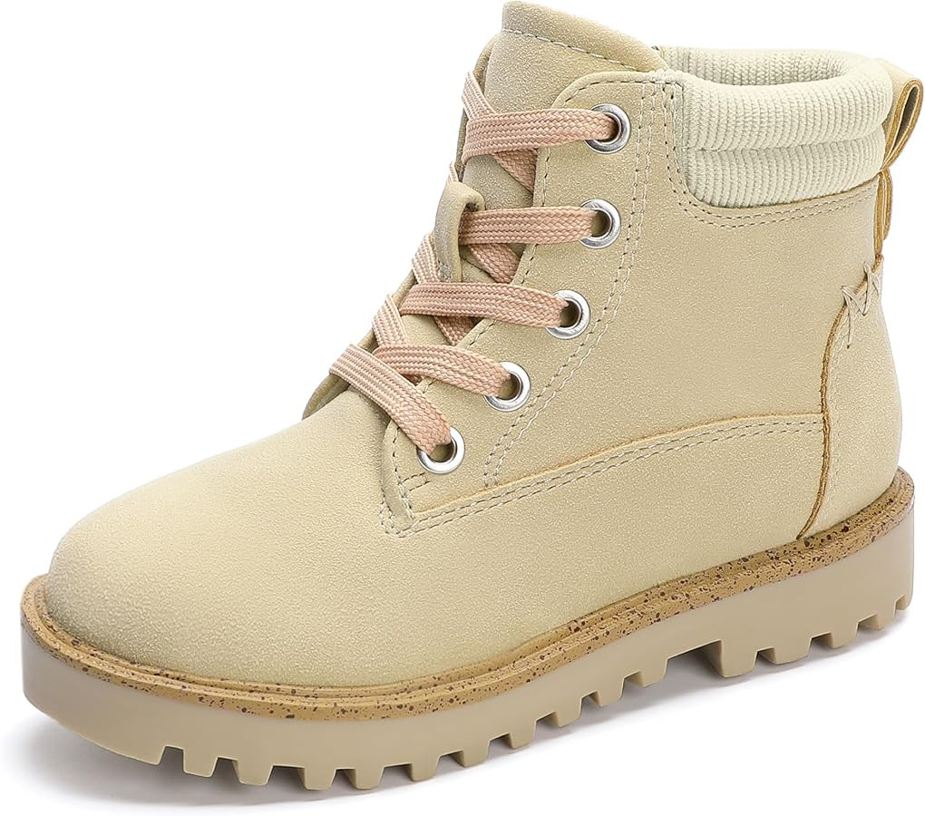 MIXIN Girls Boys Combat Hiking Snow Boots Waterproof Non-Slip Fashion Work Ankle Boots with Lace ... | Amazon (US)