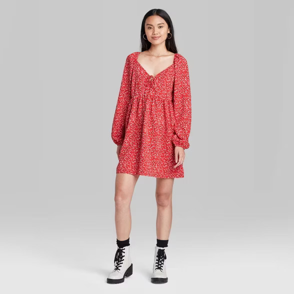 Women's Long Sleeve Tie-Front Muse Dress - Wild Fable™ | Target