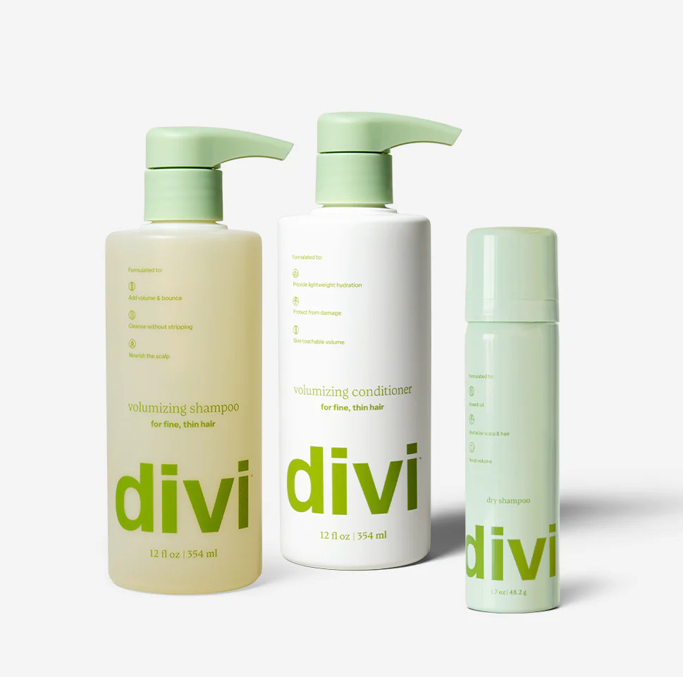 Volumize & Refresh Trio | Volumizing Shampoo & Conditioner & Travel-Sized Dry Shampoo | Divi Official