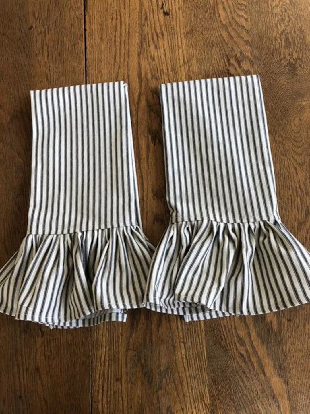 Pair Striped Towels with Ruffles Choose your Color Ruffled Bath Towels Hand towels Kitchen Towels... | Etsy (US)