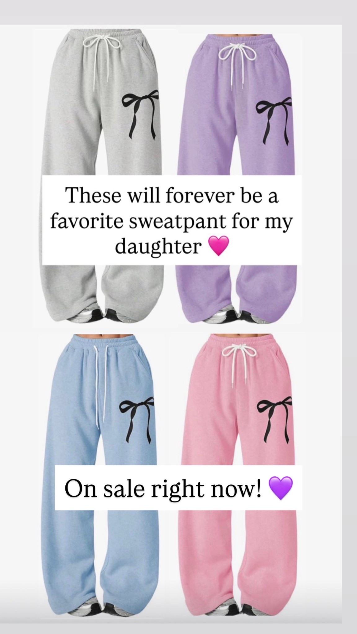 Bow tie kids sweatpants 🩷❤️💜

#LTKKids #LTKSaleAlert