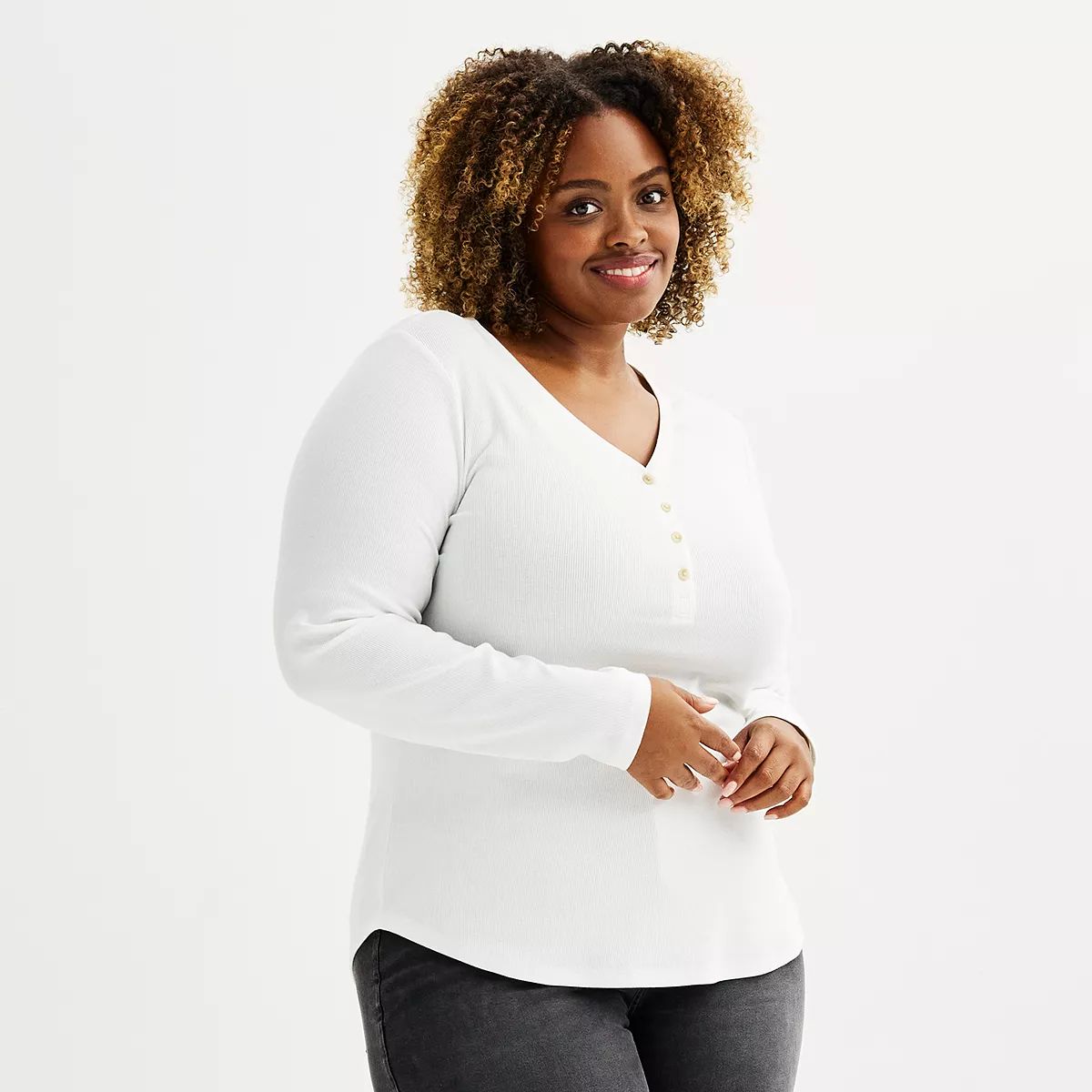 Plus Size Sonoma Goods For Life® Slim Fit Long Sleeve Henley Top | Kohl's