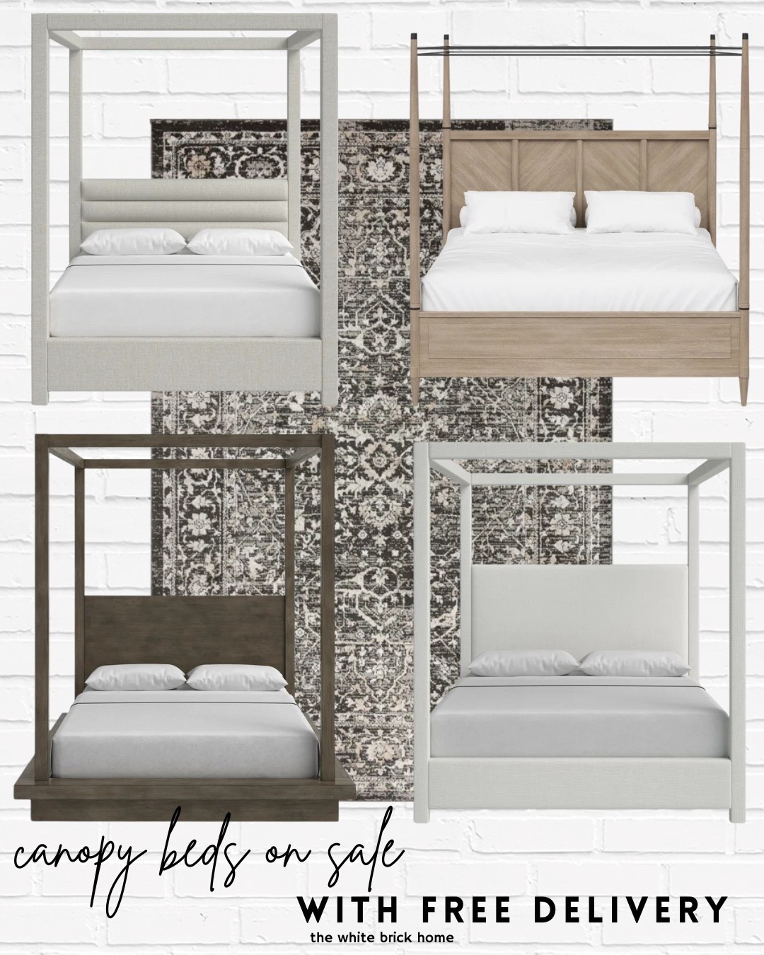 Beautiful canopy beds perfect for a primary or guest bedroom! 

Bed, bedroom, canopy bed, bed frame, bedroom furniture, area rug, rug, bedroom rug, wood bed, upholstered bed, bedroom ideas, bedroom decor, Wayfair, Wayfair bedroom, Wayfair rug, Wayfair bedroom furniture 

#LTKStyleTip #LTKSaleAlert #LTKHome
