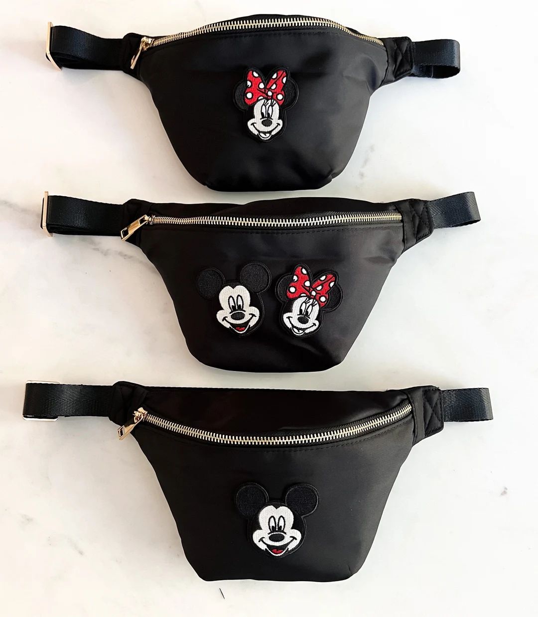 Minnie  Mickey Black Fanny Pack - Etsy | Etsy (US)