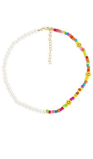 Smiley Face X Pearl Necklace in Multi | Revolve Clothing (Global)