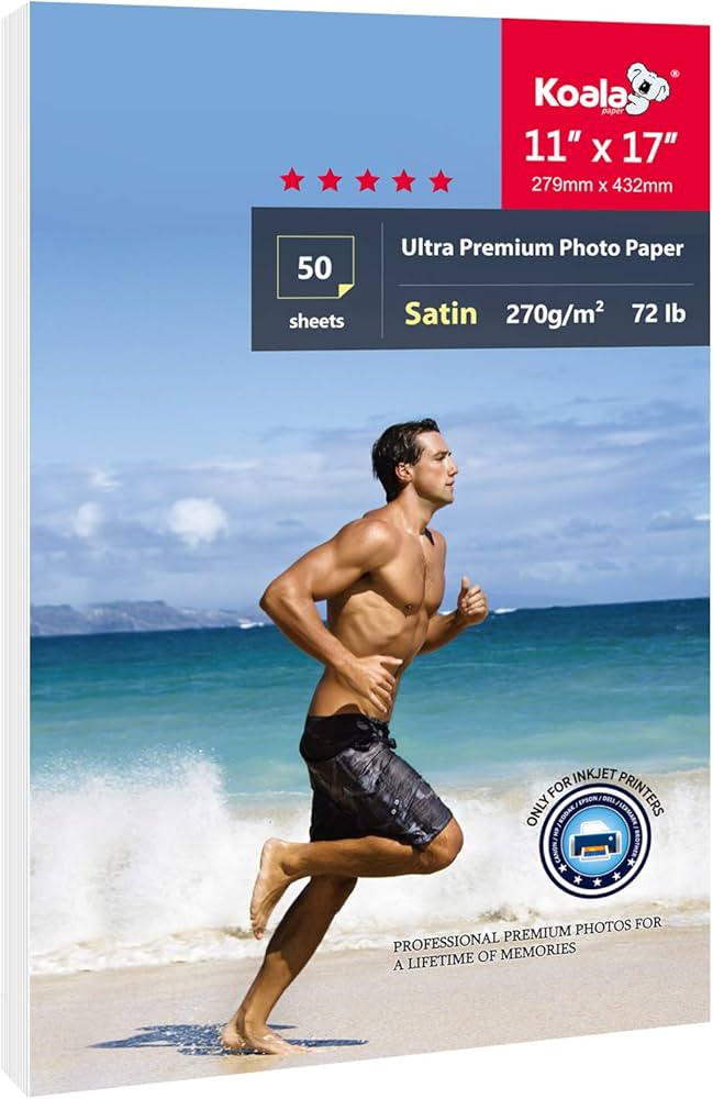 Koala Ultra Premium Photo Paper 11x17 In Satin Photo Printer Paper for Inkjet Printer Water-Resis... | Amazon (US)