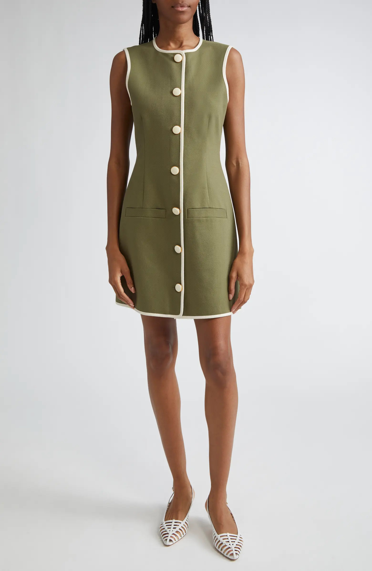 Whistler Contrast Trim Sleeveless Dress | Nordstrom