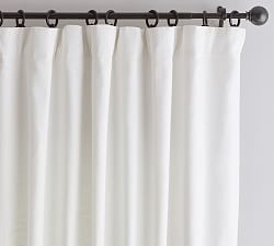 Custom Emery Linen Blackout Curtain - White | Pottery Barn (US)