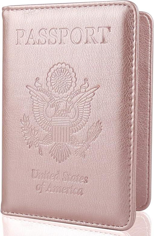 Leather Passport Holder Cover Case RFID Blocking Travel Wallet | Amazon (US)