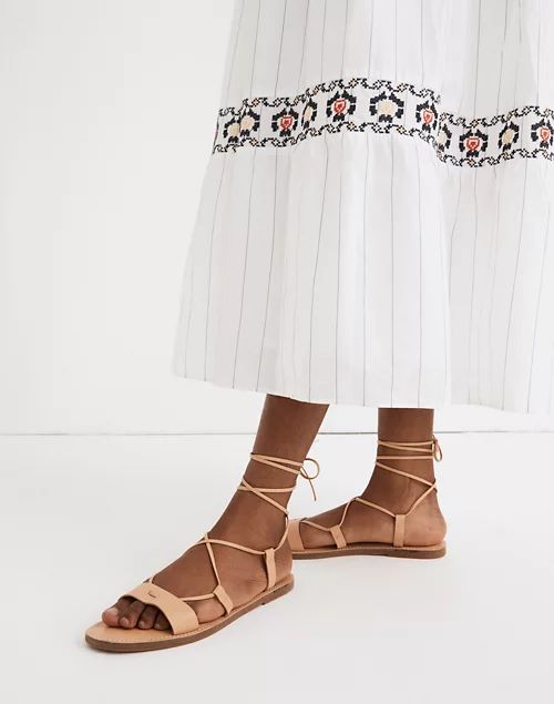 The Boardwalk Lace-Up Sandal in Leather | Madewell