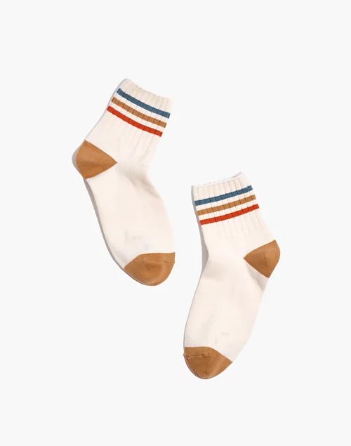 Rainbow Varsity Stripe Ankle Socks | Madewell