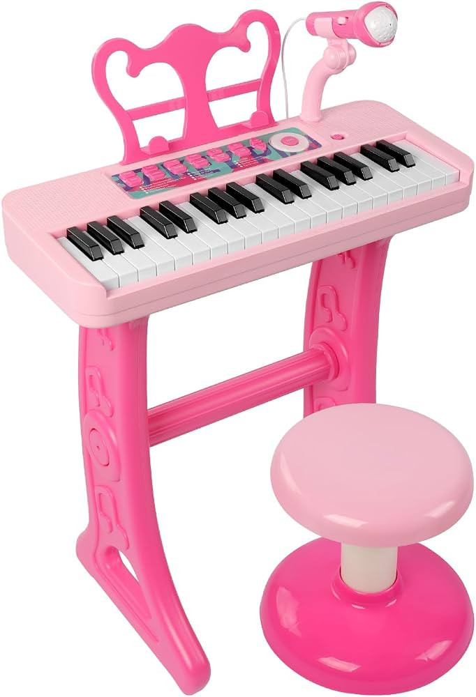 37 Keys Piano Keyboard Toy for Kids | Toys for 1 2 3 4 Year Old Girls Birthday Gift | Pink Musica... | Amazon (US)