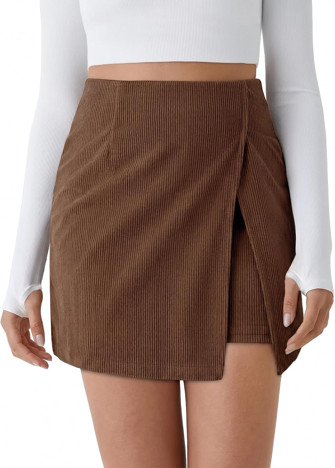 Cicy Bell Womens Corduroy Mini Skirt High Waisted A-line Fall Skirts | Amazon (US)
