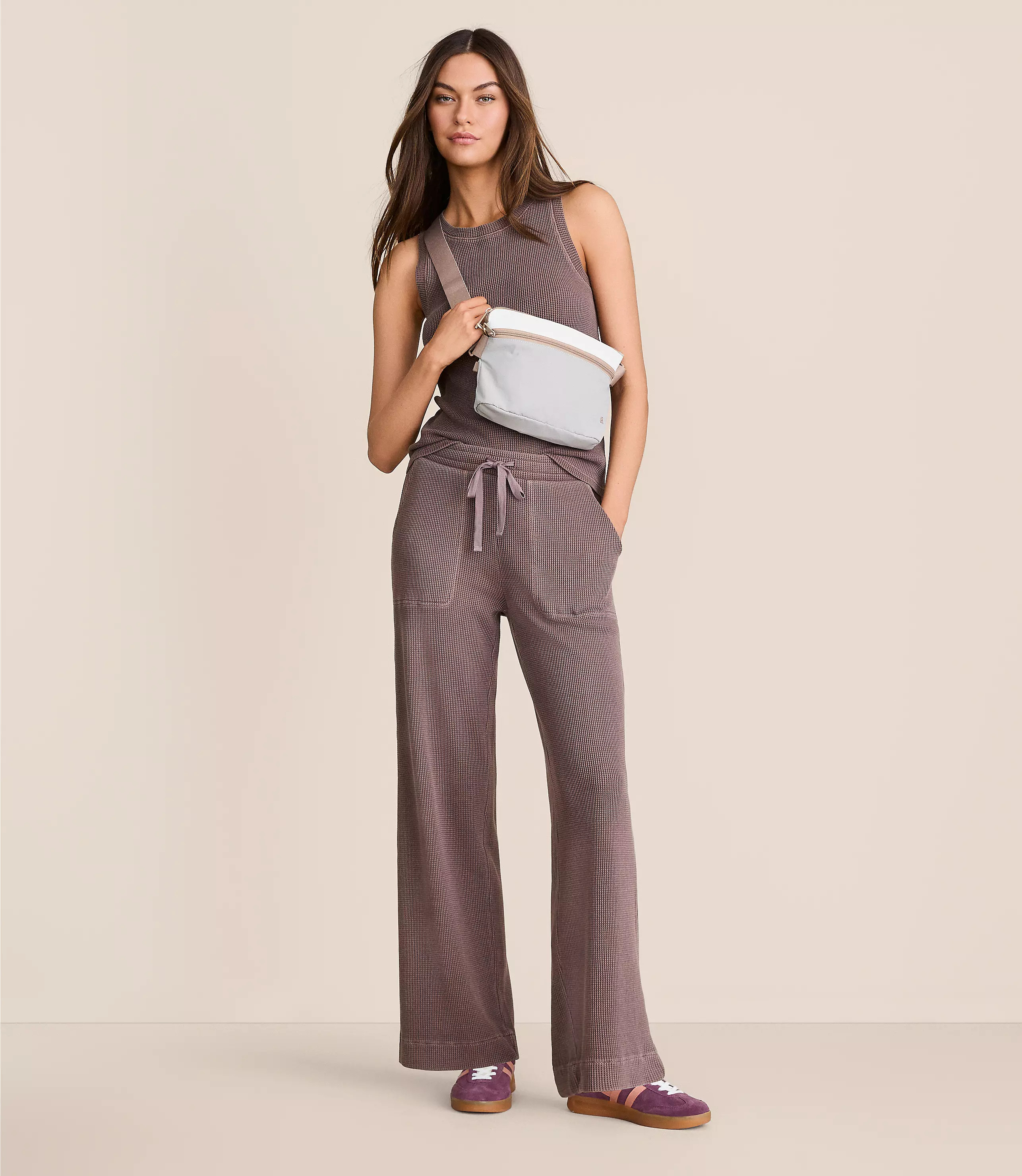 Lou & Grey Upstate Waffle Wide Leg Pants | LOFT