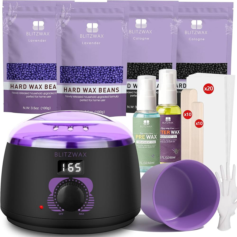BLITZWAX Brazilian and Bikini Waxing Kit for Women, Hard Wax Warmer for Face, Legs and Body, At H... | Amazon (US)