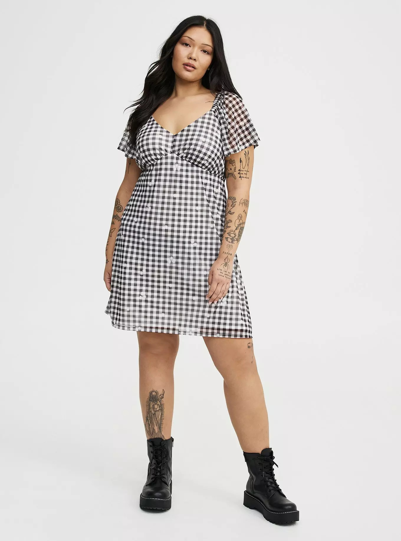 Flutter Sleeves Mesh Mini Dress | Torrid (US & Canada)