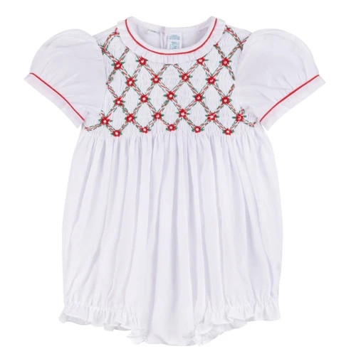 Girls Floral Smocked Holiday Romper | Feltman Brothers