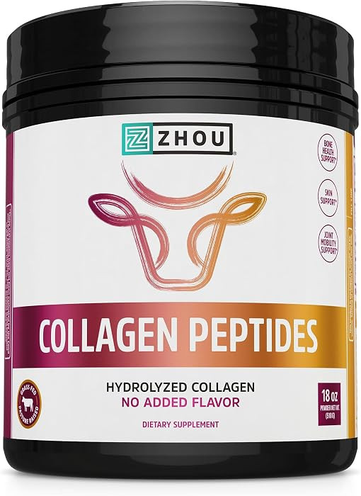 Zhou Collagen Peptides - Pure Hydrolized Collagen Powder for Women & Men, Grass Fed Natural Bovin... | Amazon (US)