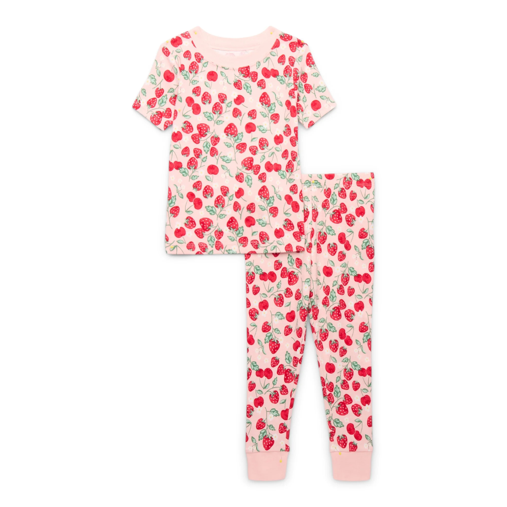 Wonder Nation Toddler Cotton Sleep Tee and Pants Pajama Set, 2-Piece, Sizes 12M-5T | Walmart (US)