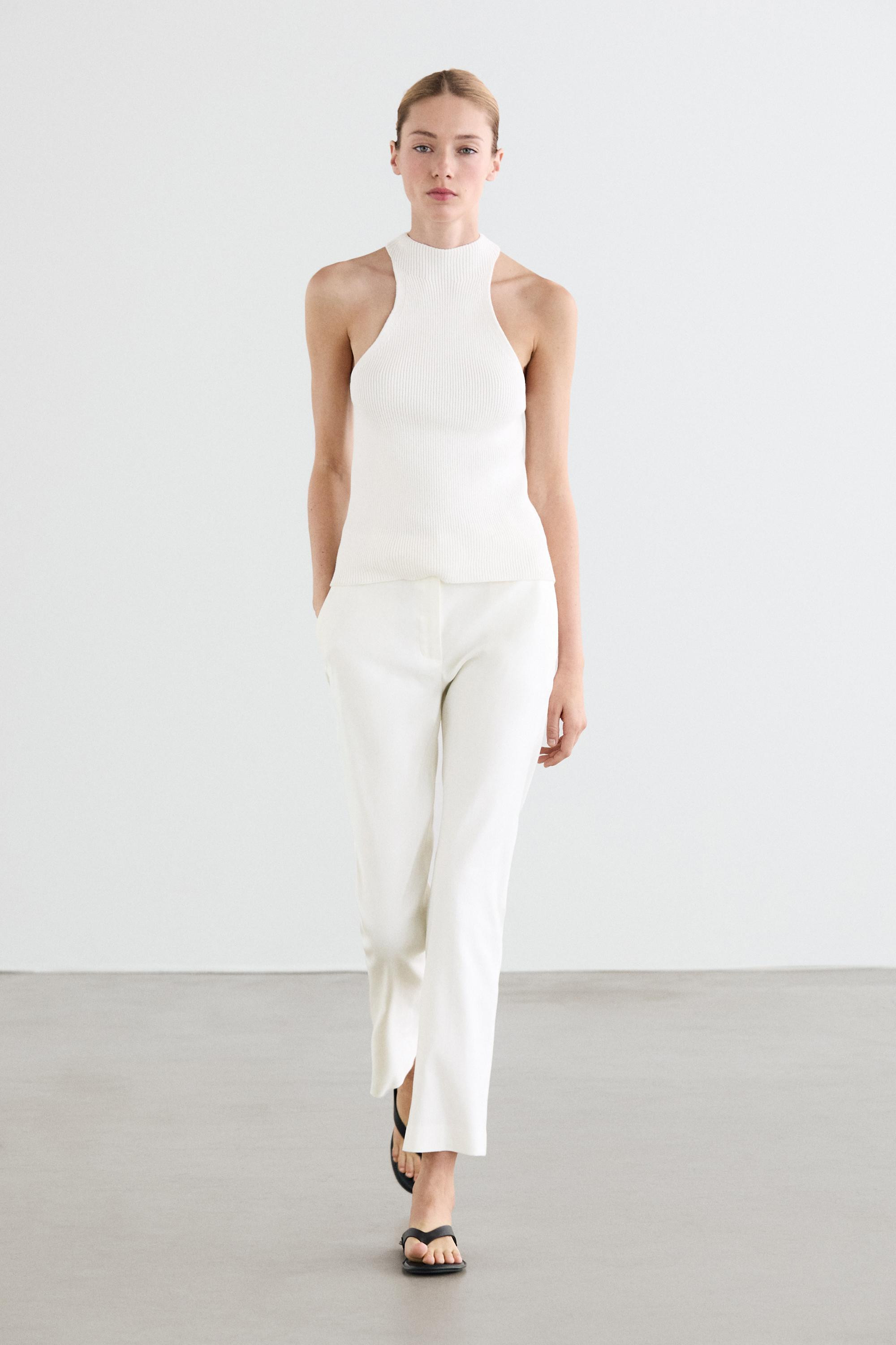 Straight-leg linen blend trousers | Massimo Dutti US