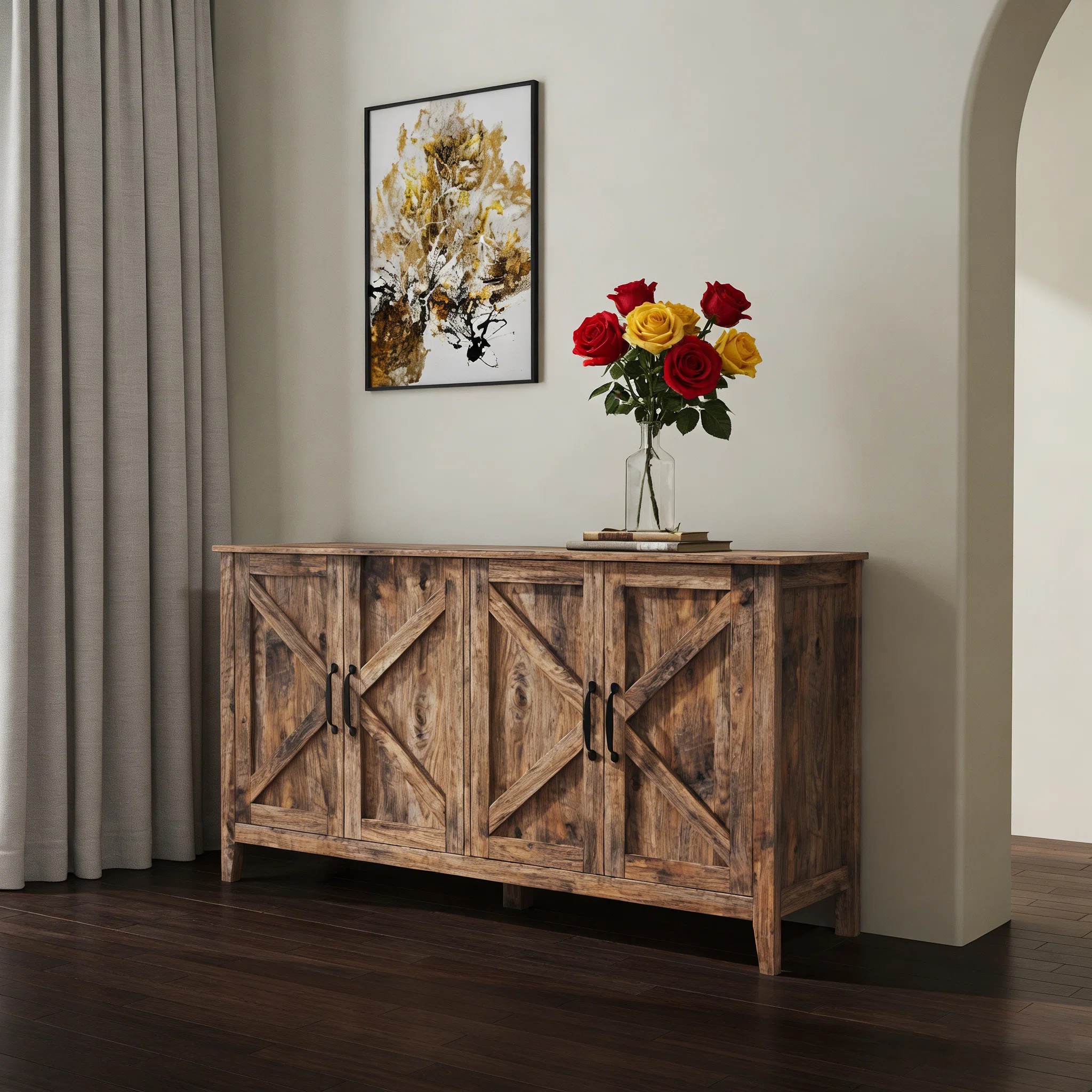 Large Sideboard Buffet Cabinet With Storage,Modern Credenza Buffet Table Coffee Bar Wine Bar Stor... | Wayfair North America