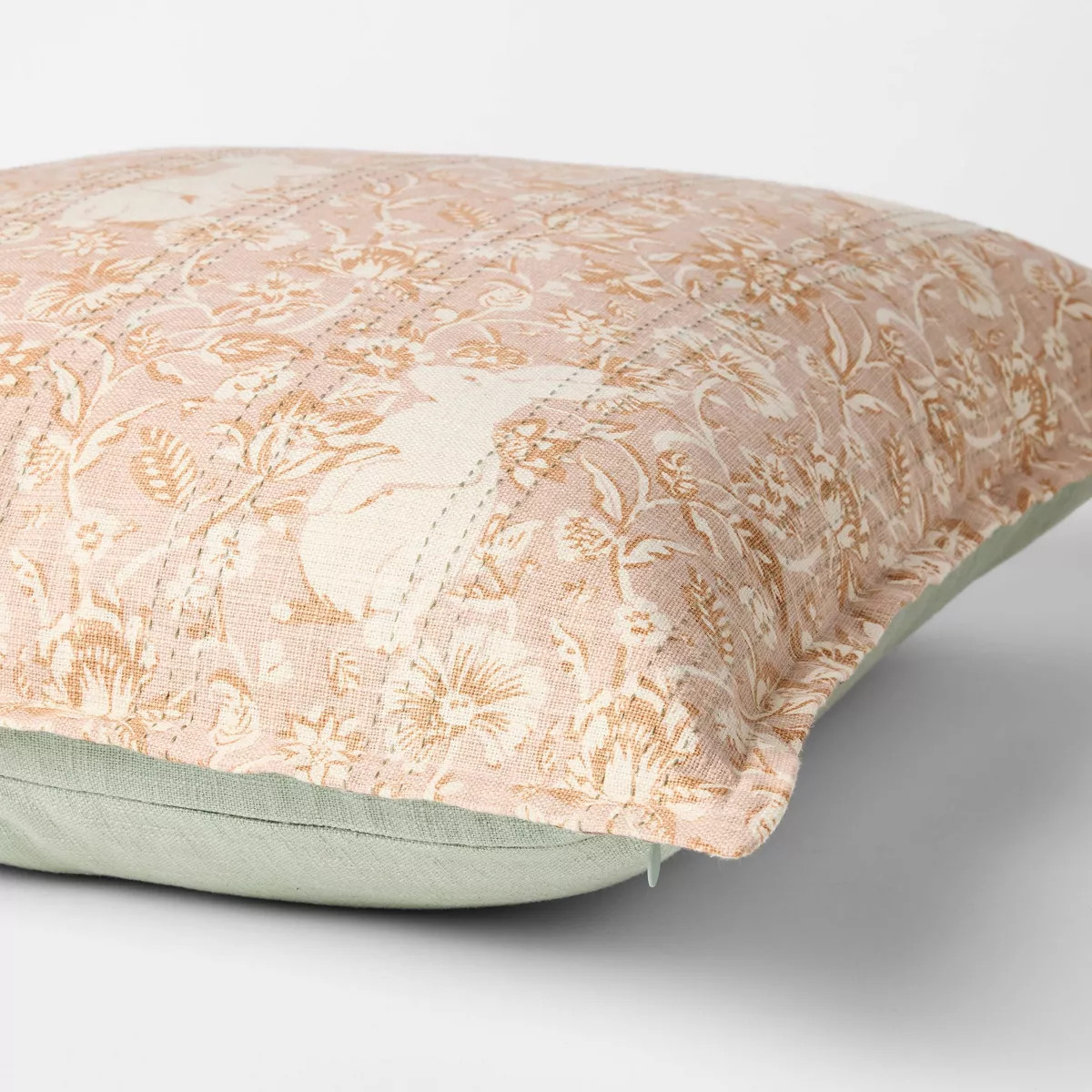 Oversized Square Easter Hidden Bunny Floral Coral Pattern - Threshold™ Design with Studio McGee | Target