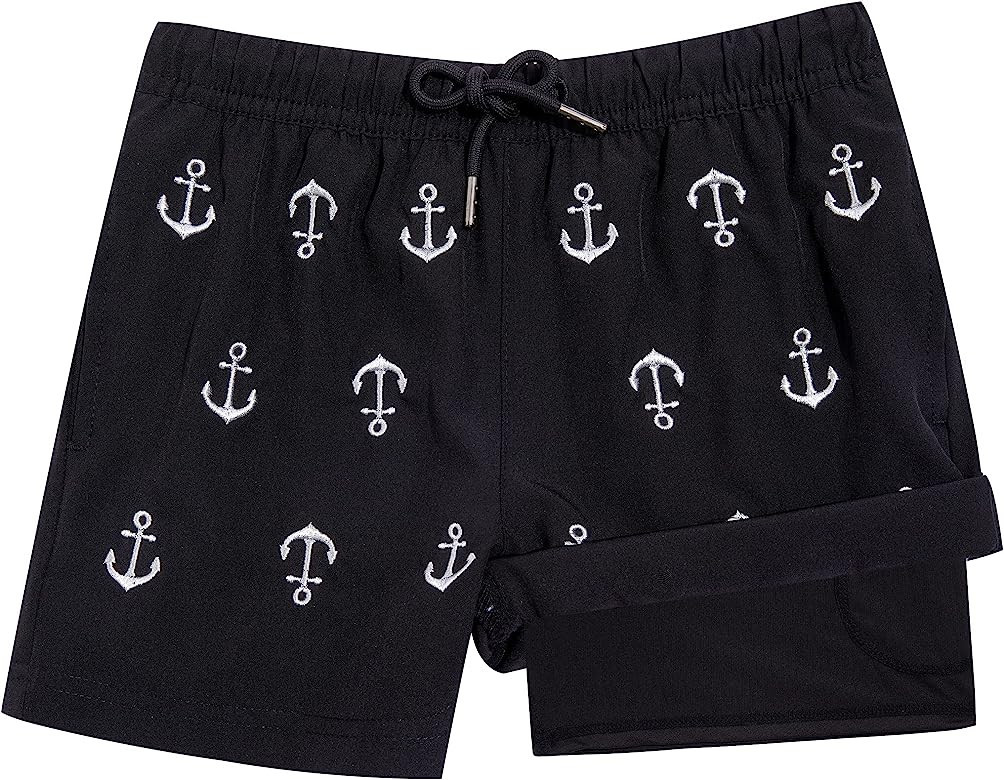 BRISIRA Boys Swim Trunks Toddler Swim Shorts Anti Chafe Stretchy UPF Bathing Suit Swimsuit with C... | Amazon (US)