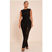 Shape Black Lace Boat Neck Maxi Dress | PrettyLittleThing US