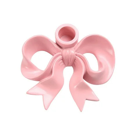 Shoreew Pink Bow Ceramic Candle Holder Taper Candle Stand Candlestick Table Centerpiece Holiday Party Home Office Desktop Decoration | Walmart (US)