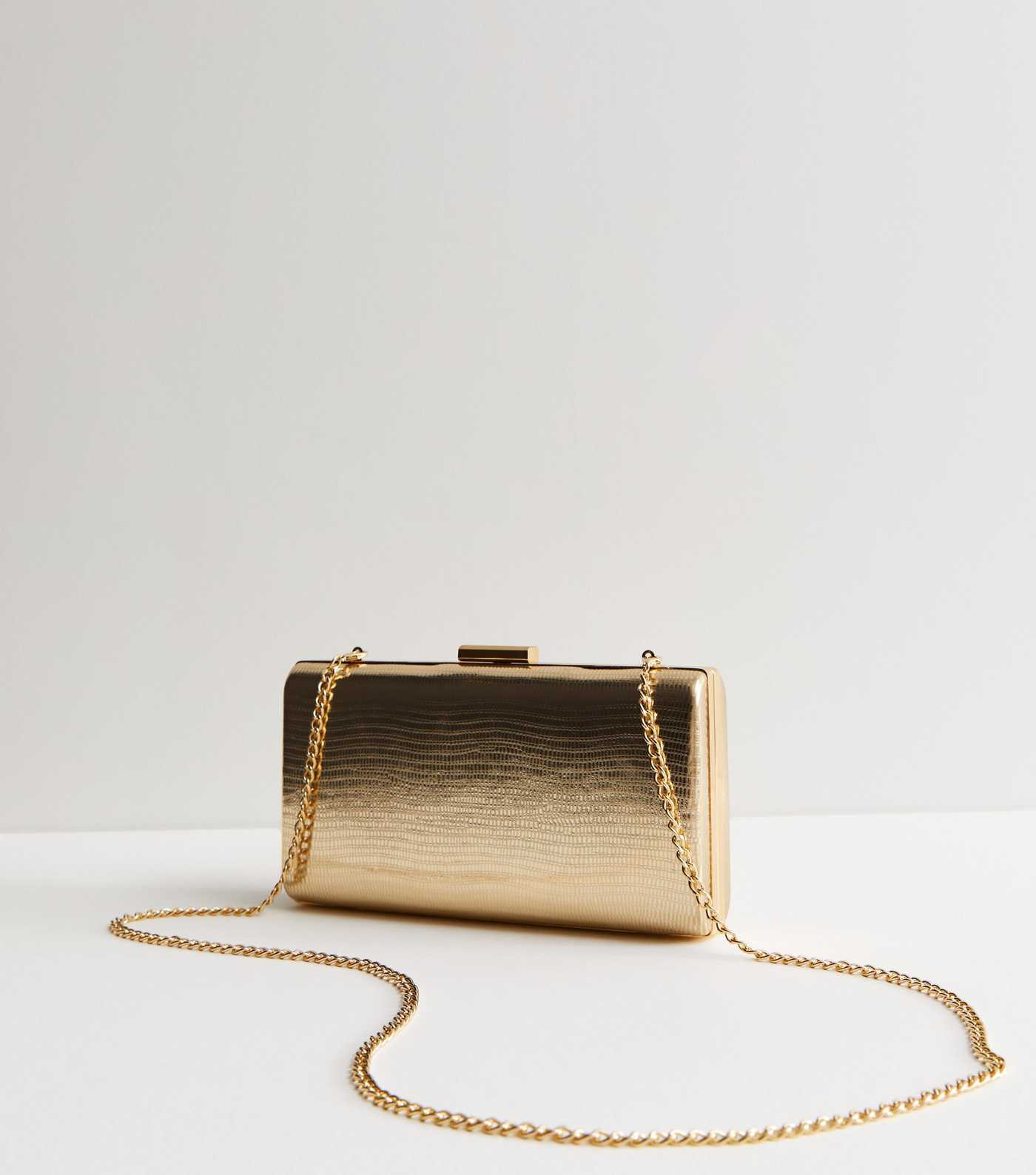 Gold Metallic Box Clutch Bag | New Look | New Look (UK)