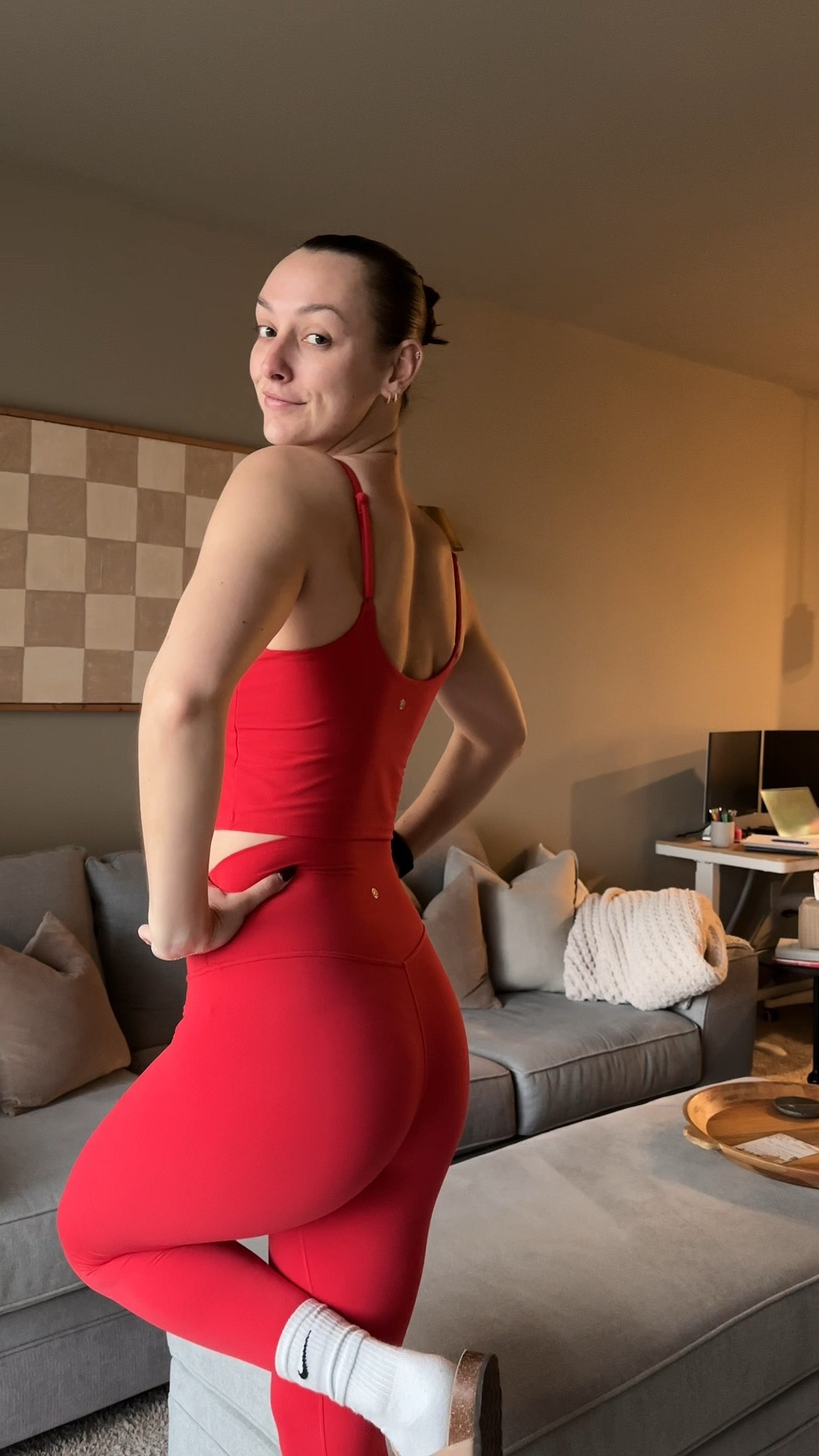 i’m not a colorful girly, but i’m obsessed with this set. so insanely soft and under $70. ♥️🍒 — amazon find, workout set, cherry red, matching set 

#LTKFitness #LTKFindsUnder100 #LTKFindsUnder50