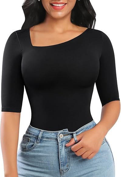 FeelinGirl Bodysuit for Women Tummy Control Seamless Fashion Thong Tops Short/Half/Short Puff/Lon... | Amazon (US)