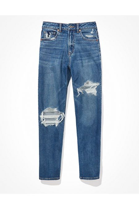 AE Stretch Mom Straight Jean | American Eagle Outfitters (US & CA)