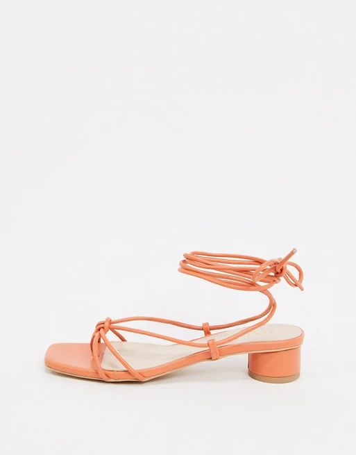 RAID Isobel heeled strappy sandals in coral | ASOS (Global)