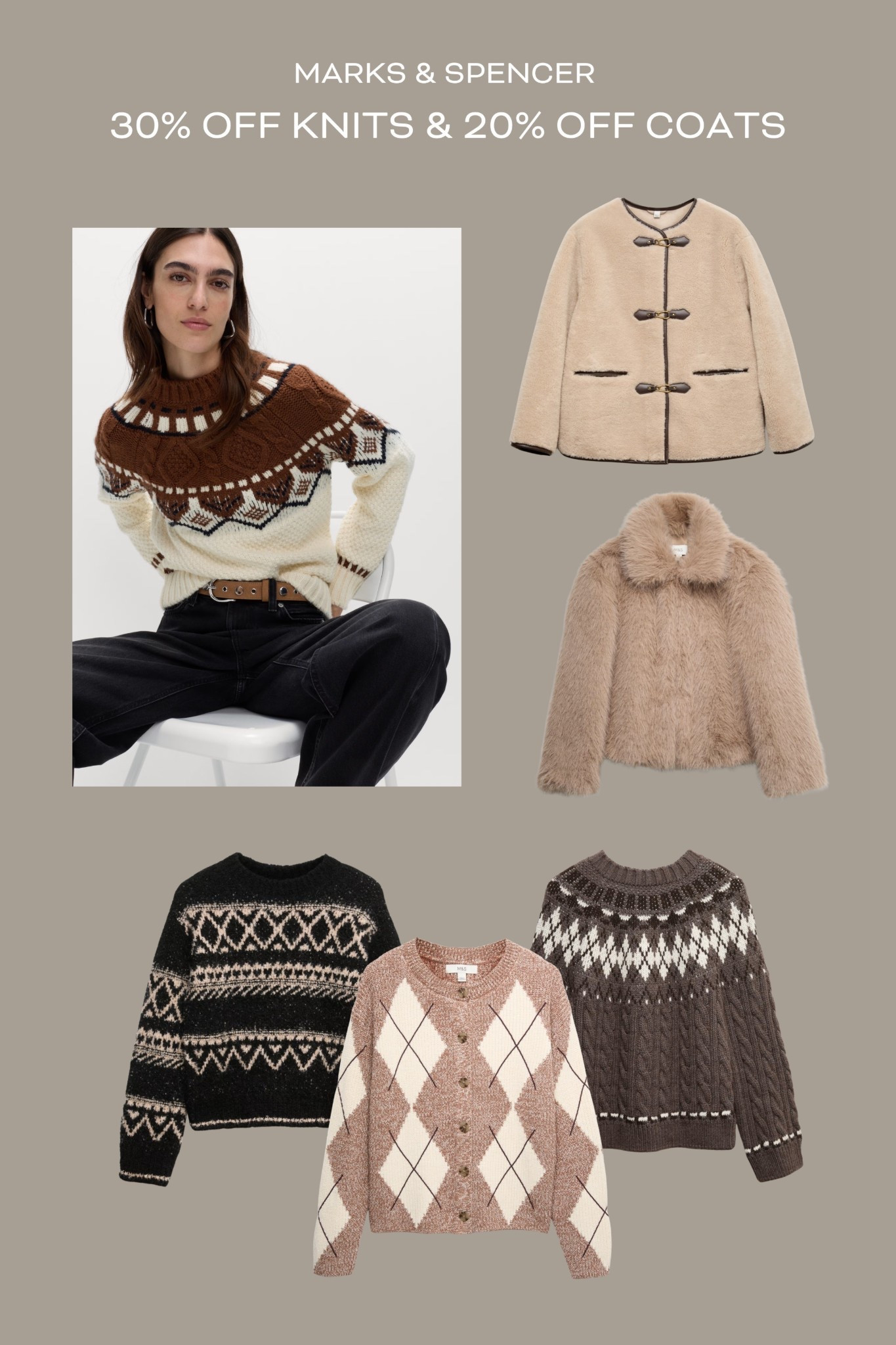 Some great discounts at M&S this weekend!

Faux fur coat / fair isle knits / cardigan / Christmas jumper 

#LTKuk #LTKautumn #LTKwinter