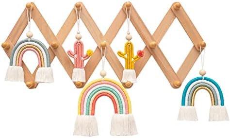 Amazon.com: MILA MILLIE Expandable Accordion Style Mounted Wooden Wall Rack | 13 Hooks | Versatil... | Amazon (US)