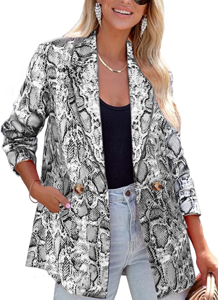ARTFREE Womens Casual Blazer Button Lapel Long Sleeve Work Business Fashion Blazers Jackets Outfi... | Amazon (US)