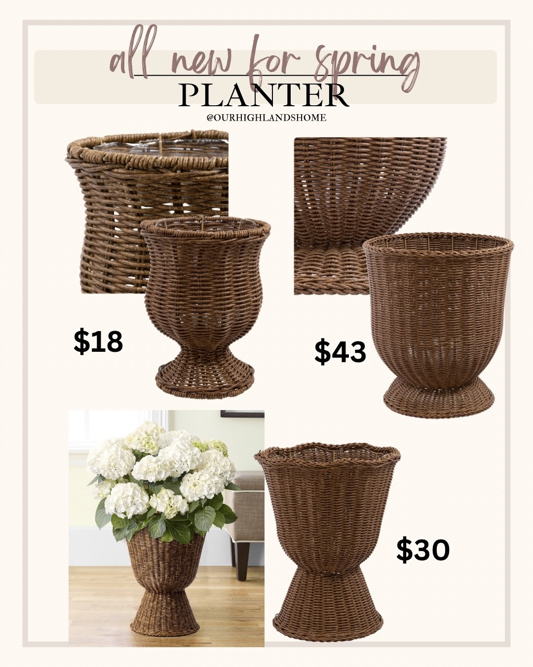 ALL NEW FOR SPRING - wicker urn style planters at walmart 

#LTKFindsUnder50 #LTKSeasonal #LTKHome