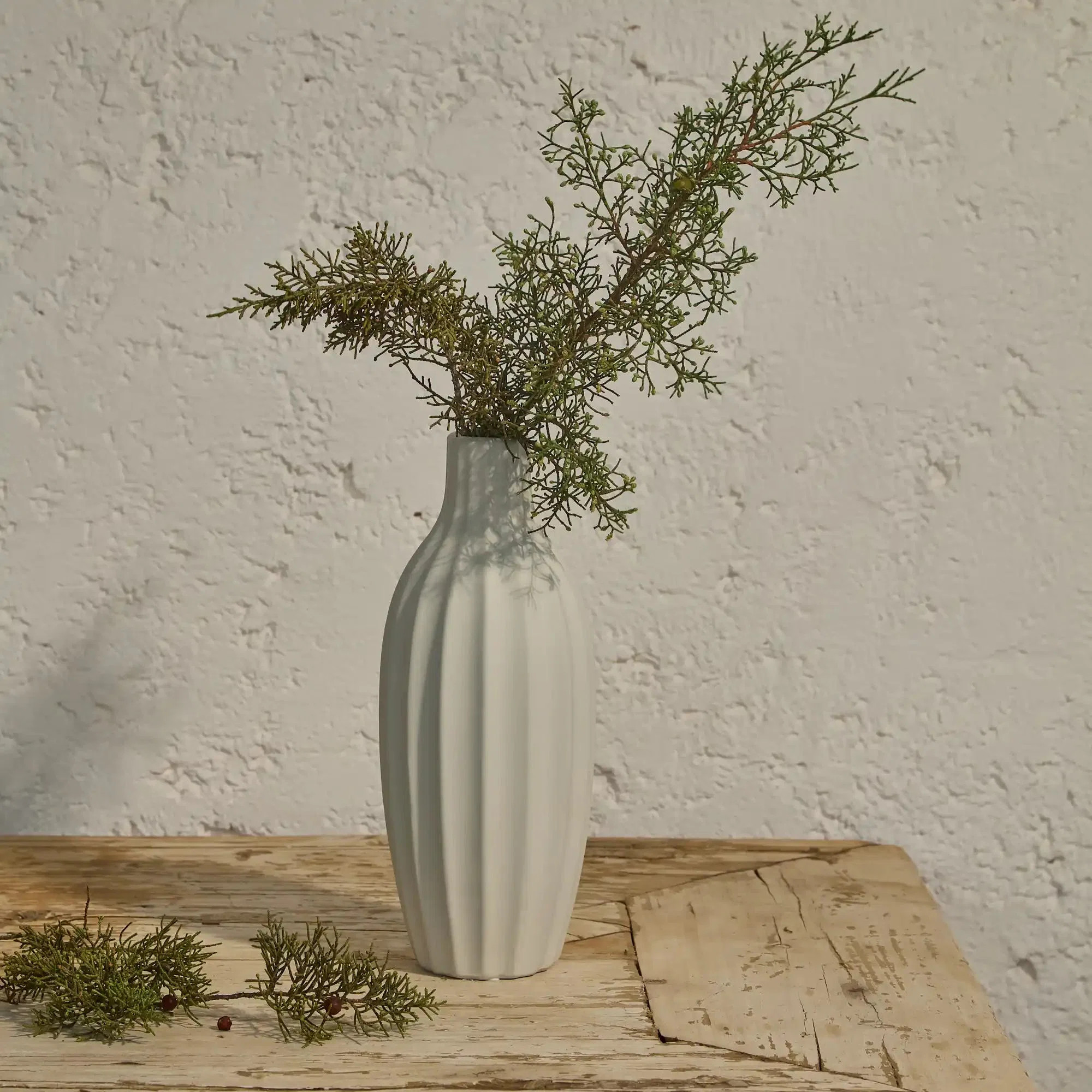 30cm Terracotta Vase - White | Wayfair UK