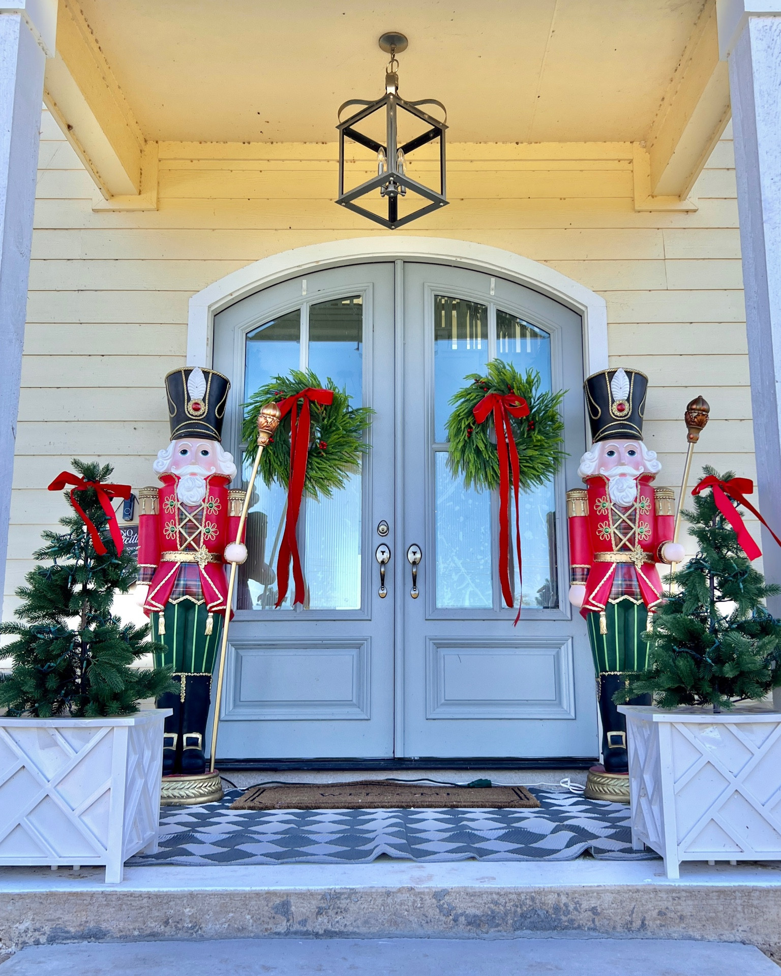 Front porch Christmas decor. Nutcrackers, Amazon wreath. 

#LTKHome #LTKSeasonal #LTKHoliday