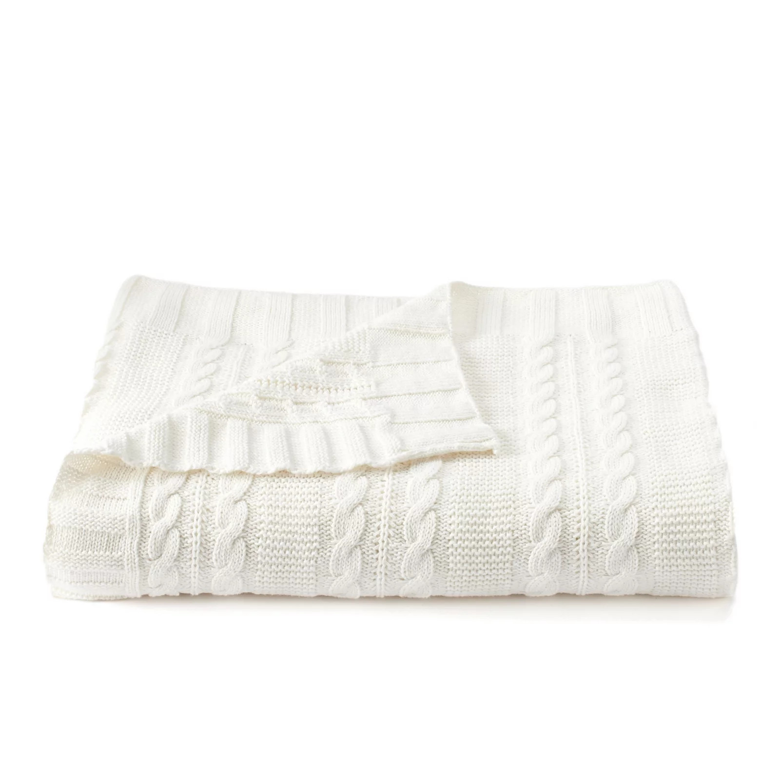 VCNY Dublin Cable Knit Throw, White | Kohl's