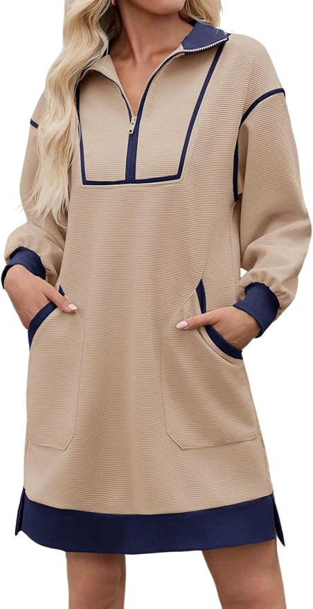 Wenrine Oversized Sweatshirt Dress Mini Dresses | Amazon (US)