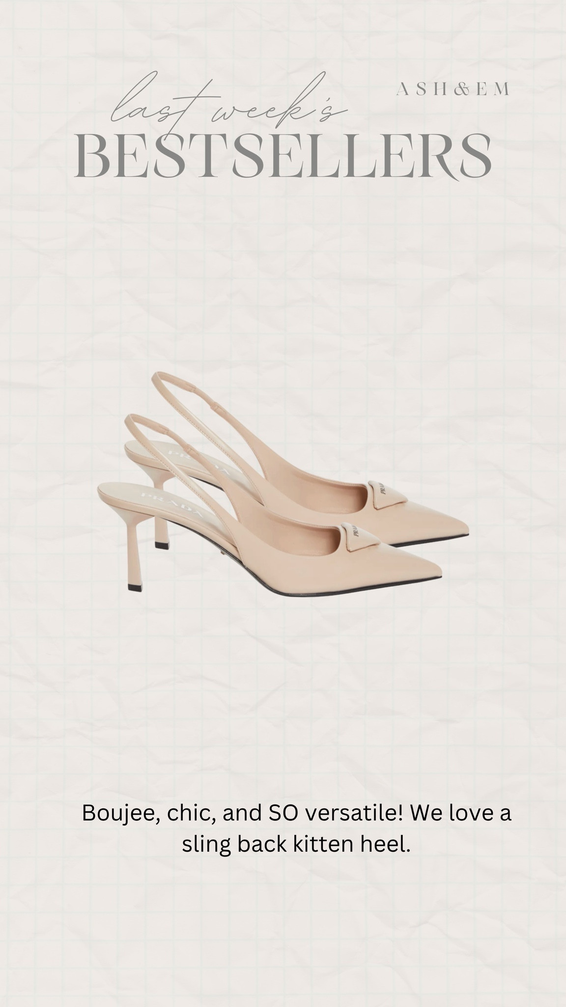 Boujee, chic, and SO versatile! We love a  sling back kitten heel.
