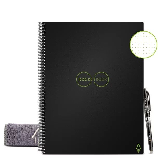 Rocketbook Core Smart Reusable Spiral Notebook, Black, 8.5" x 11", Dot-Grid - Walmart.com | Walmart (US)