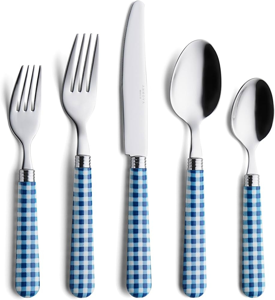 ANNOVA Silverware Set 20 Pieces Stainless Steel Cutlery Color Handle Flatware - 4 x Dinner Knife;... | Amazon (US)