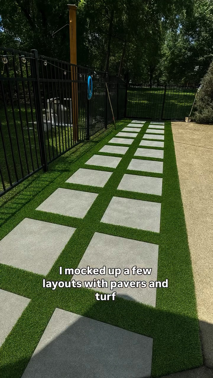 Nothing humbles you faster than seeing what two tons of rock looks like in your driveway ☠️

If you caught part one, you know this backyard started as a weed-filled rock bed with a few sad pine trees. 

After clearing everything out and laying the paver base, this week was all about finishing the layout and installing the turf.

But remember that diamond layout I teased in part one? I was so sure of that plan that I bought all the turf in advance… and now that I’ve switched to a straight design, I’m getting nervous I might run out.

So what do you think — do I have enough to finish, or am I headed back to the hardware store before the reveal? Make sure you stick around to find out what’s next!

#OutdoorDIY #DIYLandscaping #PaverProject #ArtificialTurf #DIYBackyard #BackyardMakeover #OutdoorLiving #HomeImprovement #DIYProject #WeekendProjects #DIYHomeProjects #TurfInstallation