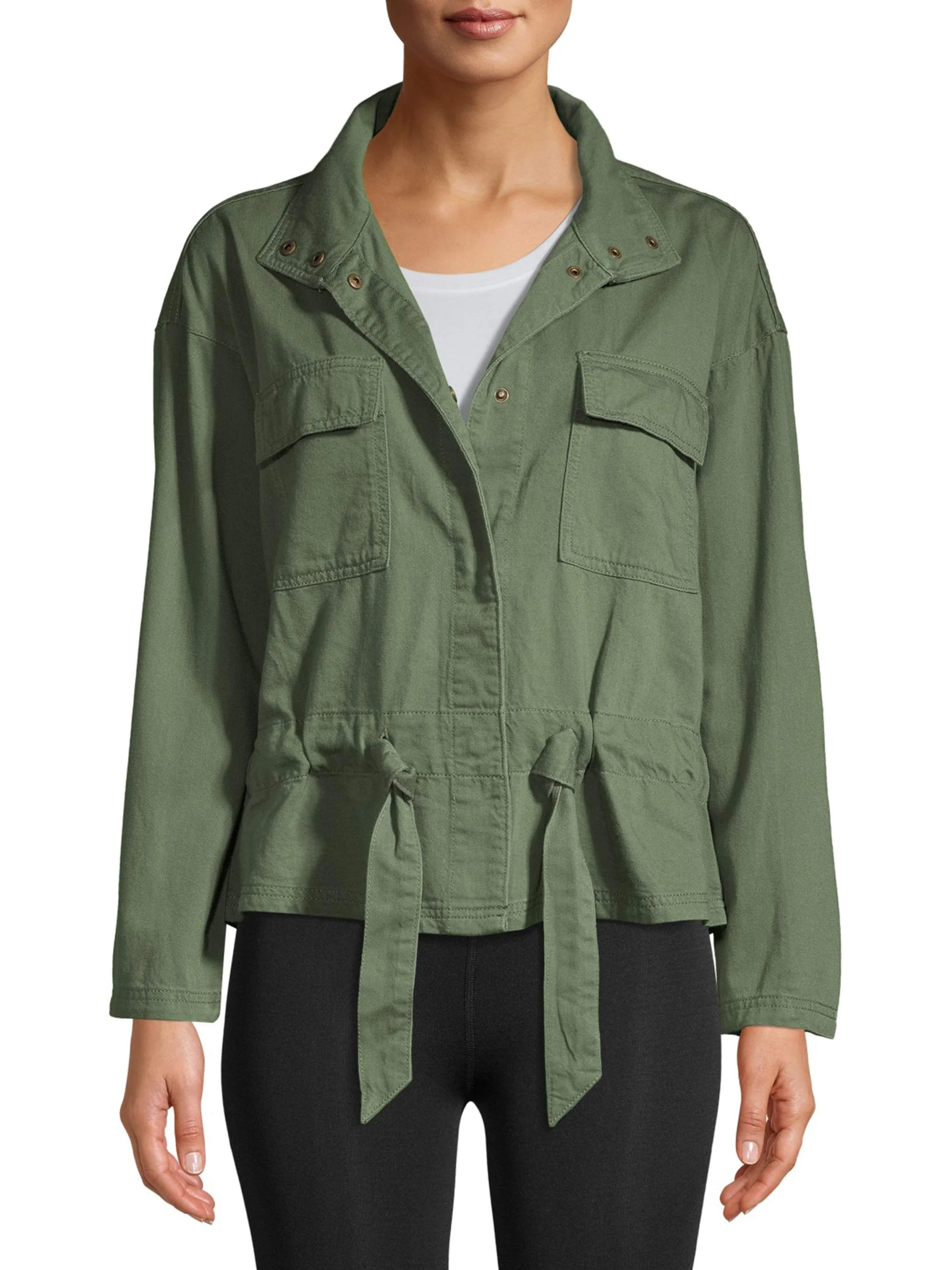 Time and Tru Women's Cinched Utility Jacket | Walmart (US)