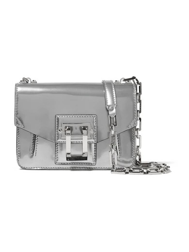Proenza Schouler - Hava Mirrored-leather Shoulder Bag - Silver | NET-A-PORTER (UK & EU)
