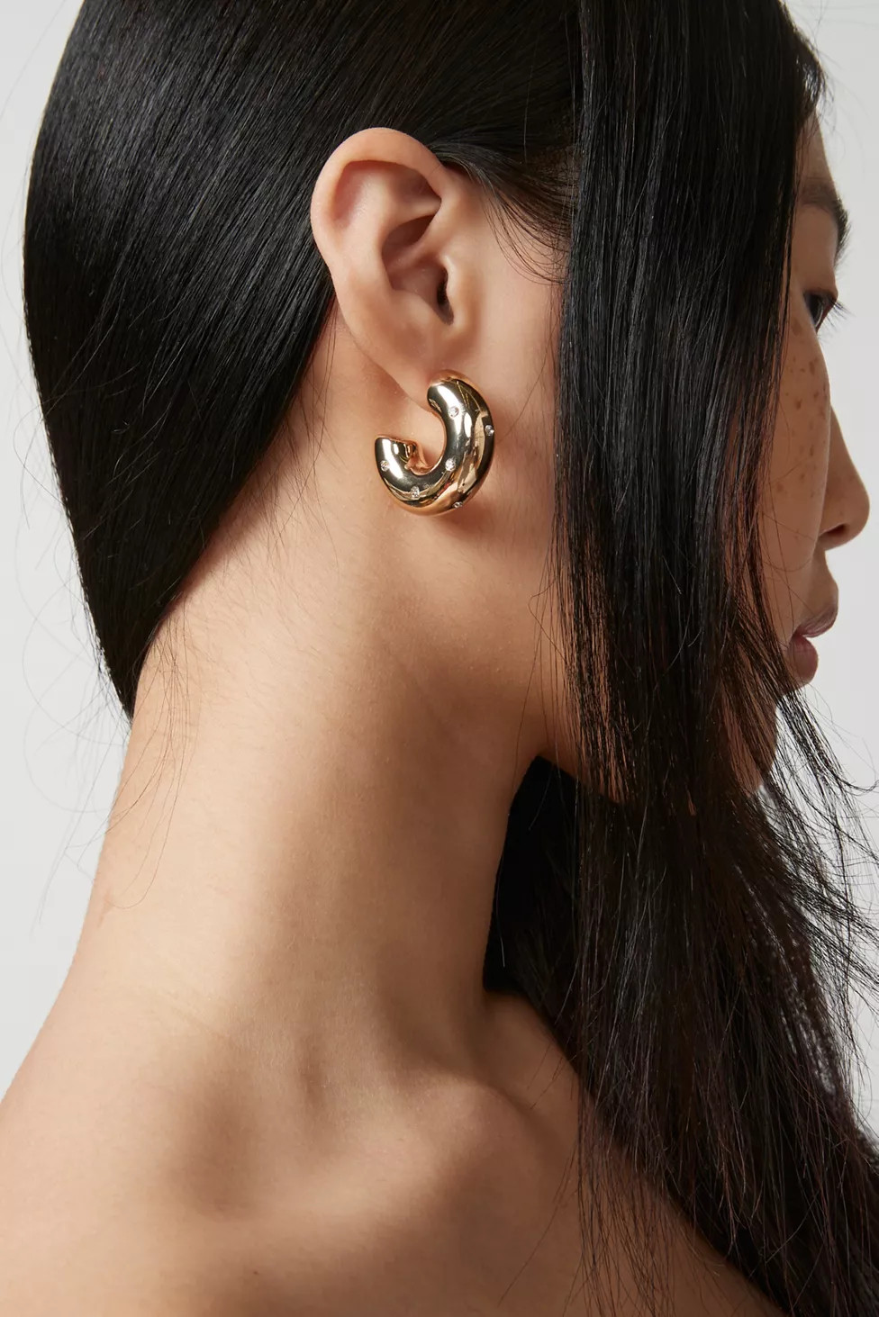 Chubby Rhinestone Hoop Earring | Urban Outfitters (US and RoW)